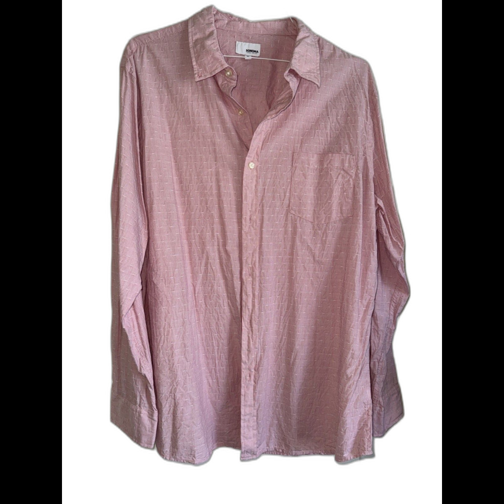 Sonoma goods for life pink  button down shirt‎ womans size XL